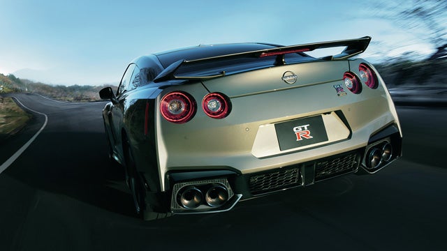 2024 Nissan GT-R seen from behind driving through a tunnel | Jim Click Nissan in Tucson AZ